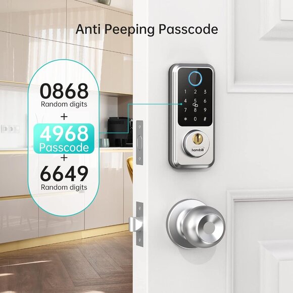 TWO Hornbill Keyless‎ Entry Door Lock Smart Deadbolt with Handlesets - Picture 8 of 12